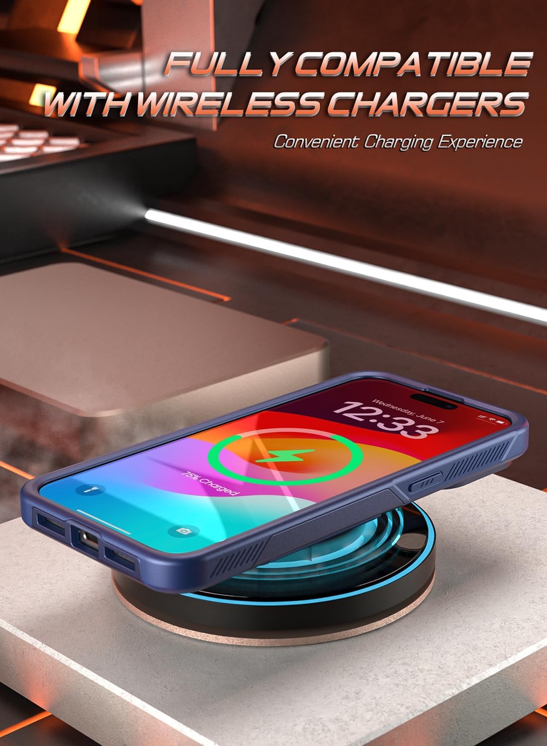 Poetic Neon Series – Funda para iPhone 15 Pro, doble capa, resistente, resistente, ligera, delgada, a prueba de golpes, protección contra caídas,