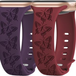 Paquete de 2 bonitas correas grabadas compatibles con Apple Watch de 1.496 in 1.575 in 1.614 in 1.732 in 1.772 in 1.654 in 1.929 in, correa de Paquete de 2 bonitas correas grabadas compatibles con Apple Watch de 1.496 in 1.575 in 1.614 in 1.732 in 1.772 in 1.654 in 1.929 in, correa de