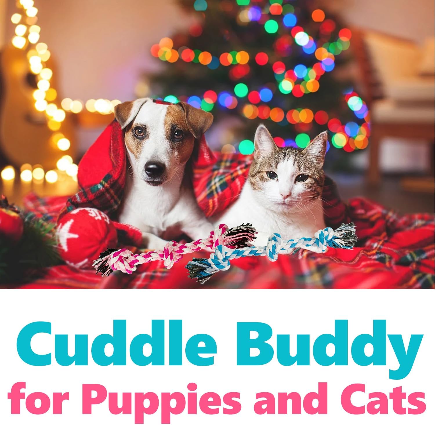 Juguetes de cuerda para perros, juguete de cuerda masticable para perros medianos y pequeños, limpieza de dientes de gato, cachorro, cuerda de