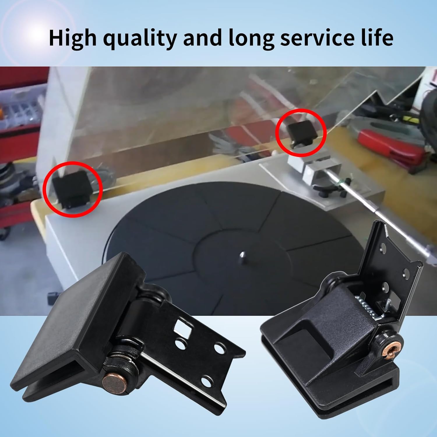1 paquete de piezas giratorias de bisagra de cubierta antipolvo compatibles con Akai AP-206, AR – AR The Turntable, BSR – Quanta 450SX, Kenwood –