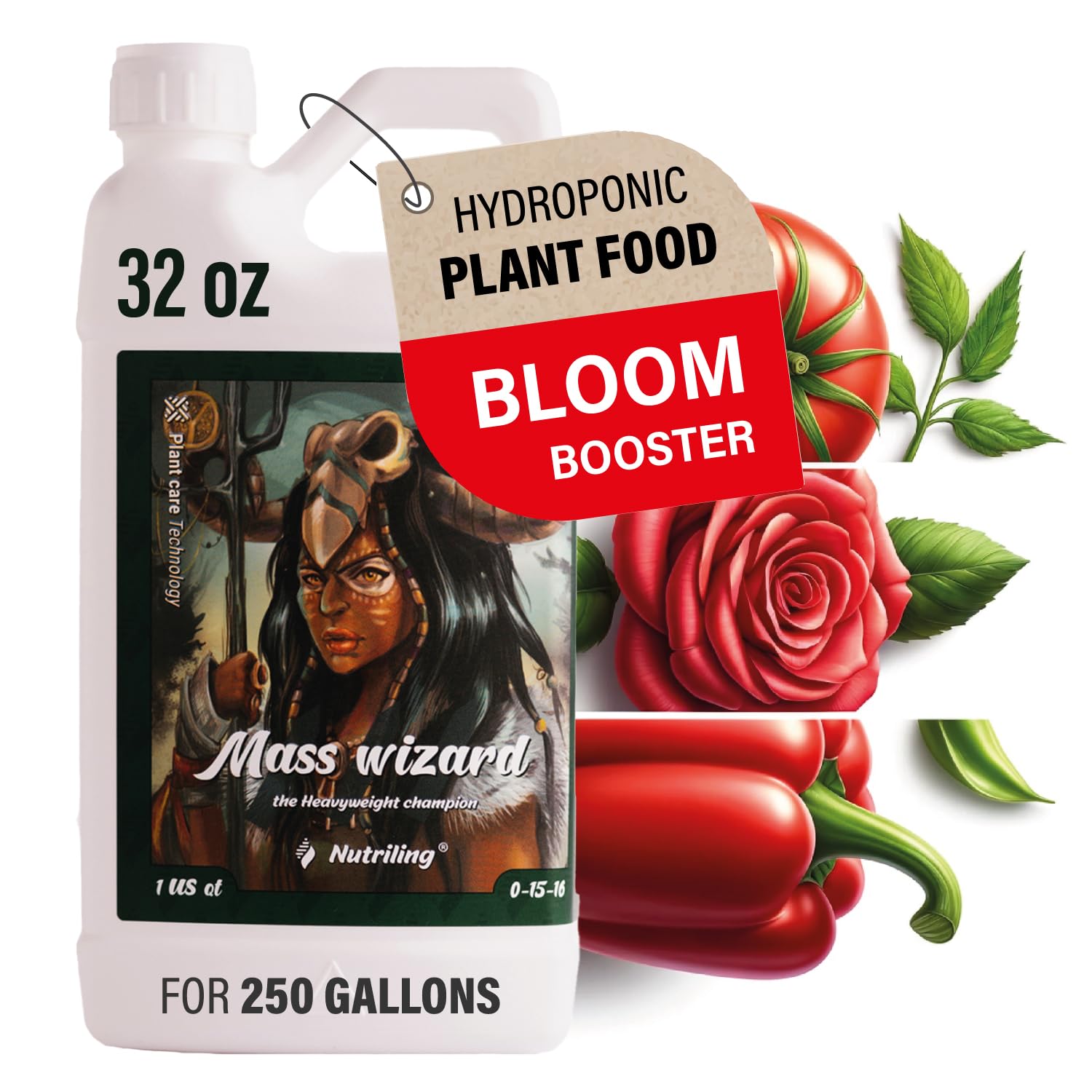 Fertilizante Bloom Booster como nutrientes hidropónicos. Utilízalo en suelo e hidroponía general – Mass Wizard 0-15-16 – Fertilizantes de fósforo y