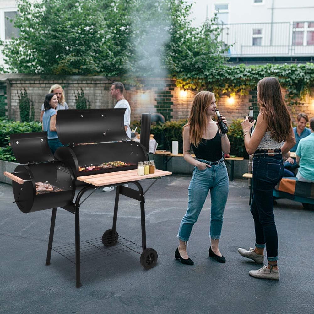 susici Parrillas de carbón para exteriores de 44 pulgadas, parrilla portátil para barbacoa con ruedas para patio, patio, campamento, picnic, barbacoa