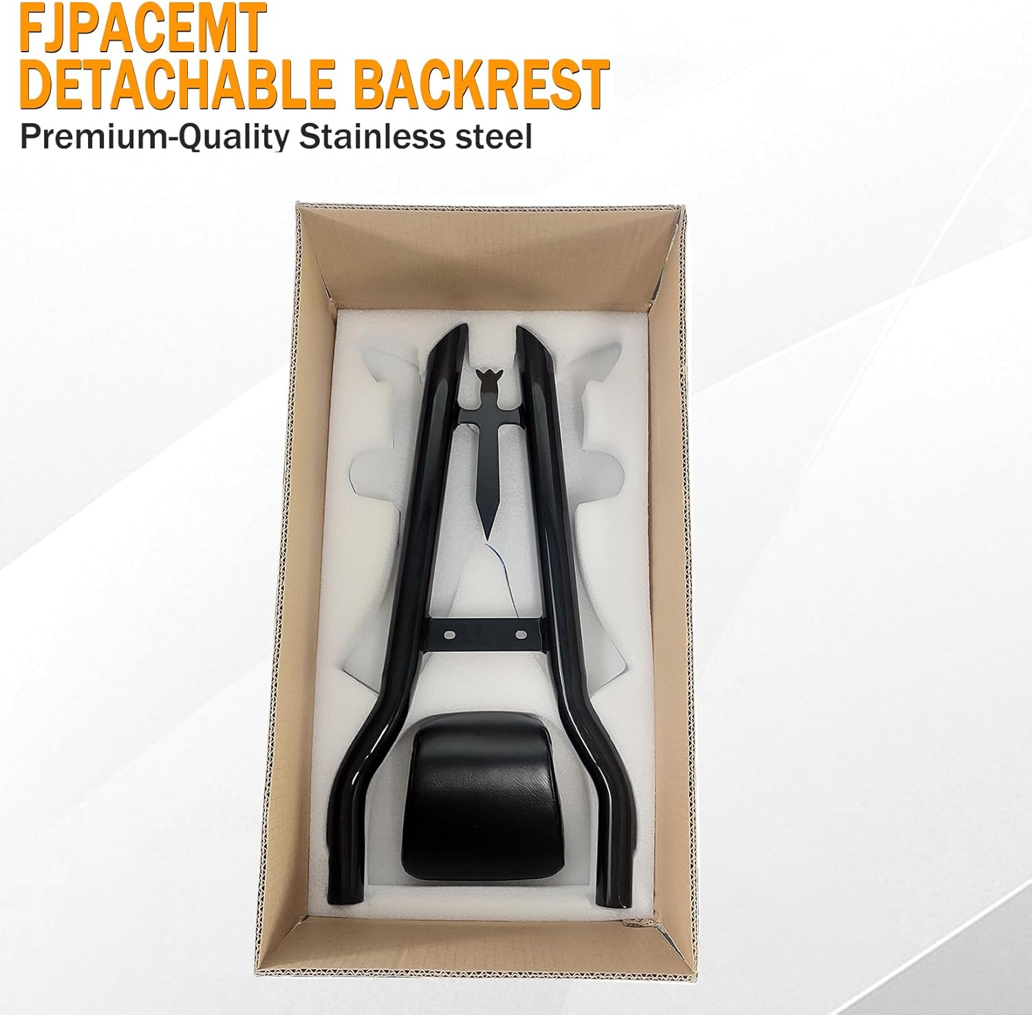 Respaldo vertical desmontable de 30 pulgadas de alto con barra de sissy con kit de accesorios de acoplamiento para Harley Fat Boy 114 FLFBS