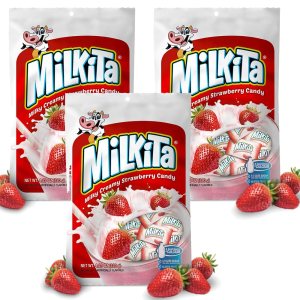 Milkita Creamy Shake Lollipop Caramelos masticables, sabores afrutados, 4.23 onzas (paquete de 3 fresas) Milkita Creamy Shake Lollipop Caramelos masticables, sabores afrutados, 4.23 onzas (paquete de 3 fresas)