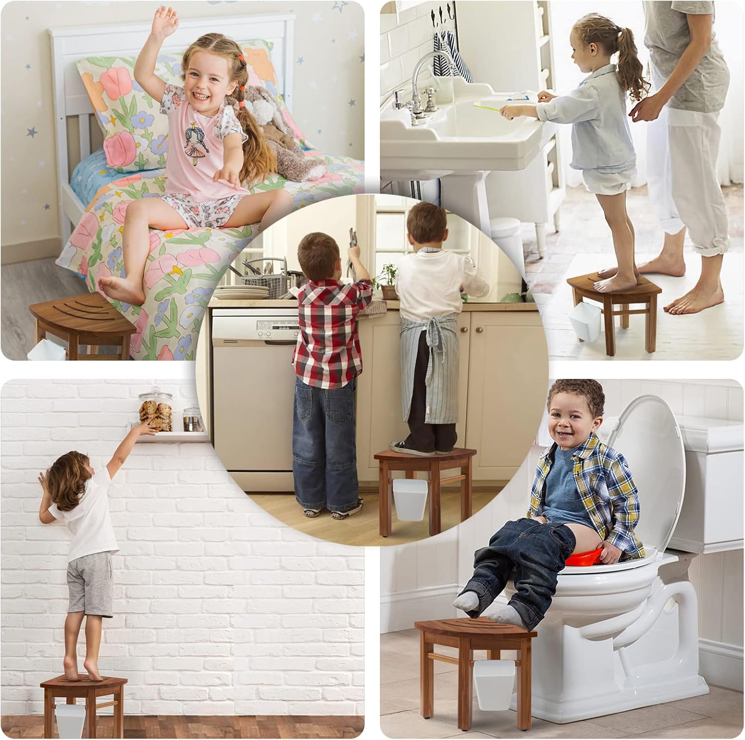 Lovitgo Taburete de ducha de teca de 12 pulgadas para afeitarse piernas, taburete de ducha de esquina para ducha interior, banco de ducha de teca