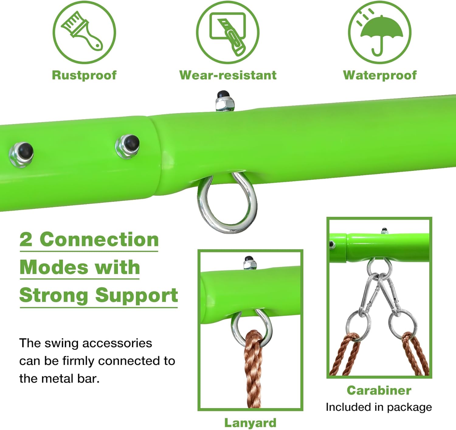 RedSwing Asiento de columpio para niños al aire libre con cuerda de 57-86 pulgadas, repuesto de asiento de columpio de seguridad para niños,