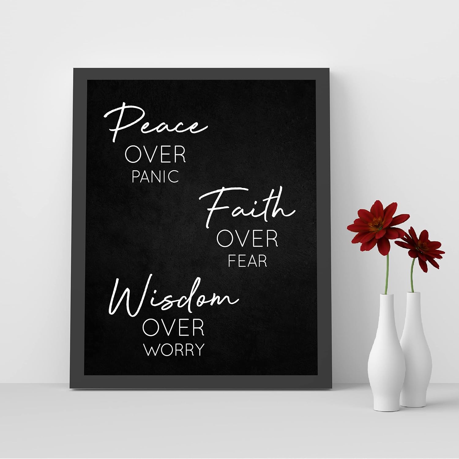 Peace, Faith & Wisdom- Christian Spiritual Wall Art. Modern Inspirational Wall Art Print. Ideal For Home Decor, Office Decor & Church Decor. Perfect