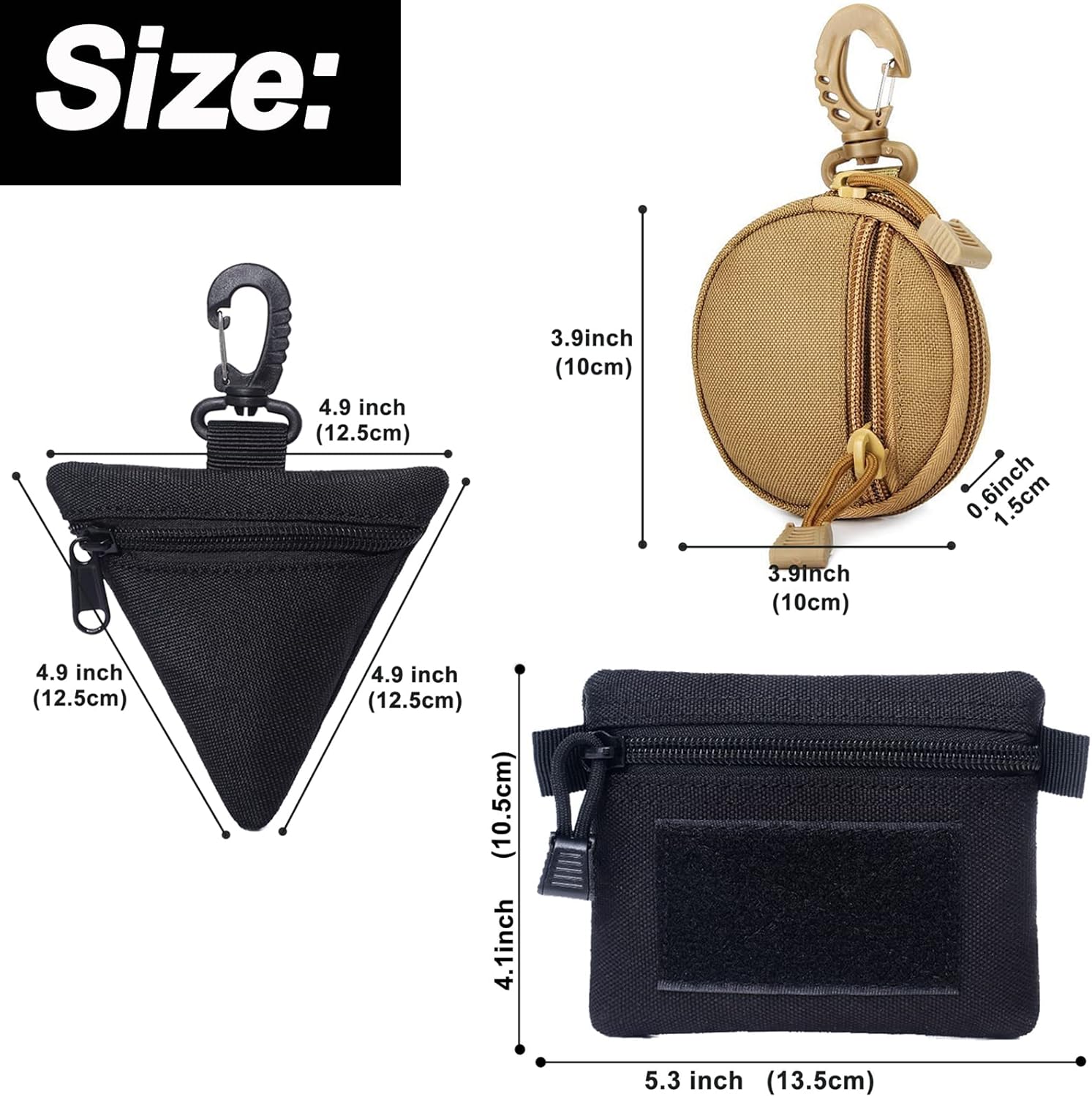 Paquete de 2 bolsas tácticas EDC compactas, mini militares Molle, bolsa de utilidad para accesorios, bolsas organizadoras, monedero, llavero,
