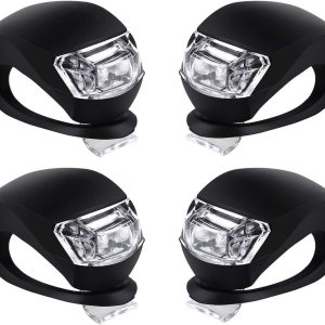 Juego de luces LED de silicona delanteras y traseras para bicicleta, faros delanteros y traseros, impermeables y de seguridad para carretera, luces Juego de luces LED de silicona delanteras y traseras para bicicleta, faros delanteros y traseros, impermeables y de seguridad para carretera, luces