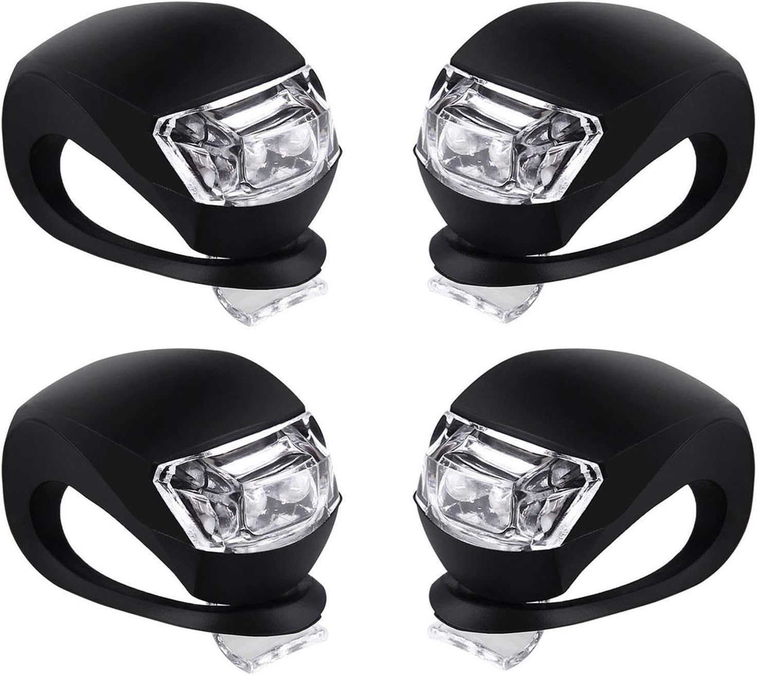 Juego de luces LED de silicona delanteras y traseras para bicicleta, faros delanteros y traseros, impermeables y de seguridad para carretera, luces
