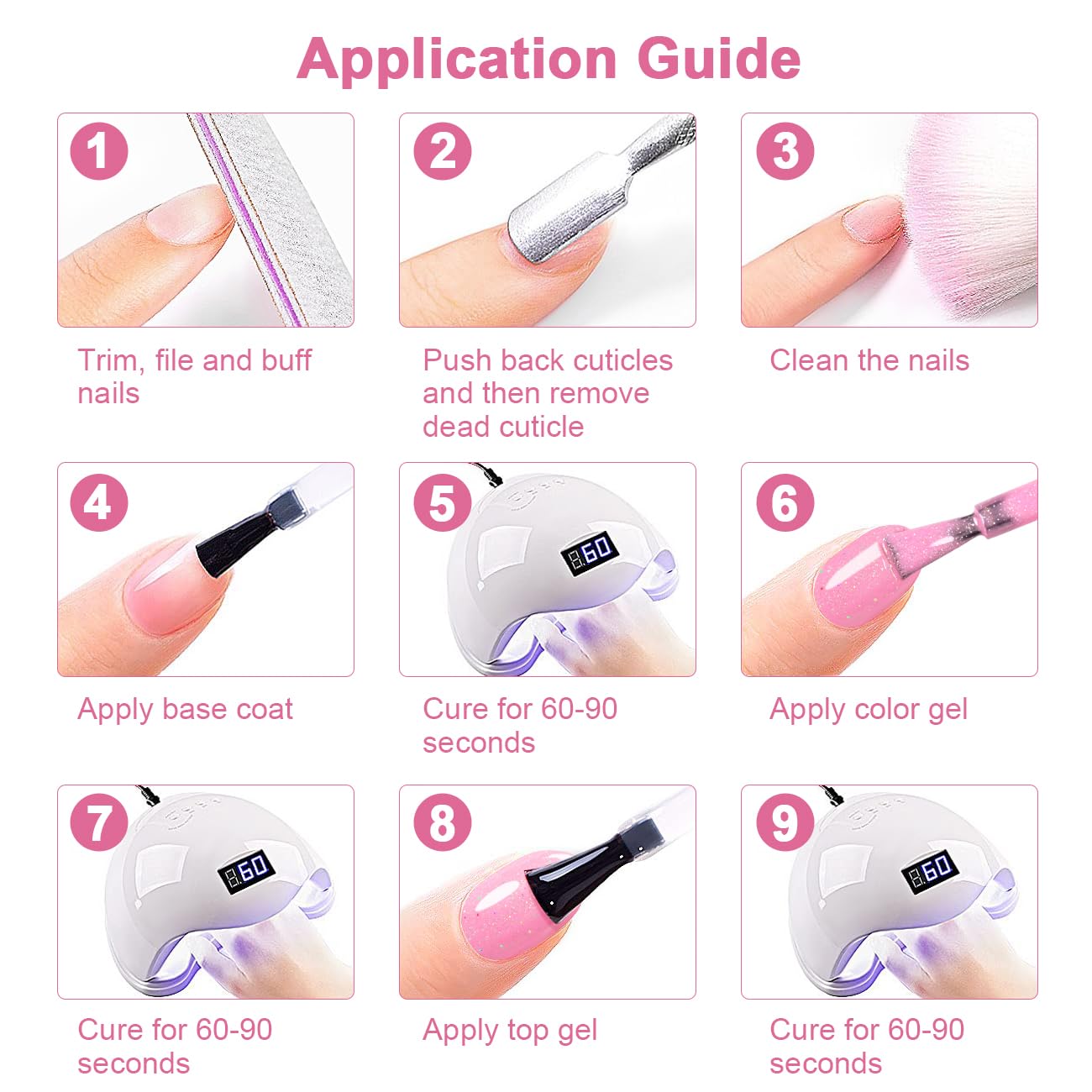 RARJSM Esmalte de uñas de gel iridiscente rosa intenso nude transparente brillante rosa neón con purpurina, esmalte de gel neutro brillante para