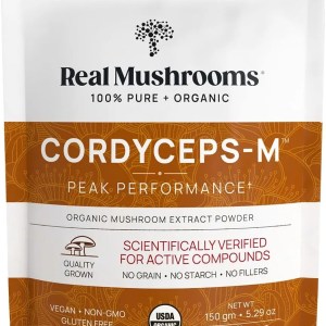 Real Mushrooms Cordyceps Powder – Polvo de extracto de hongos de alto rendimiento con Cordyceps Militaris orgánico para apoyo energético e Real Mushrooms Cordyceps Powder – Polvo de extracto de hongos de alto rendimiento con Cordyceps Militaris orgánico para apoyo energético e