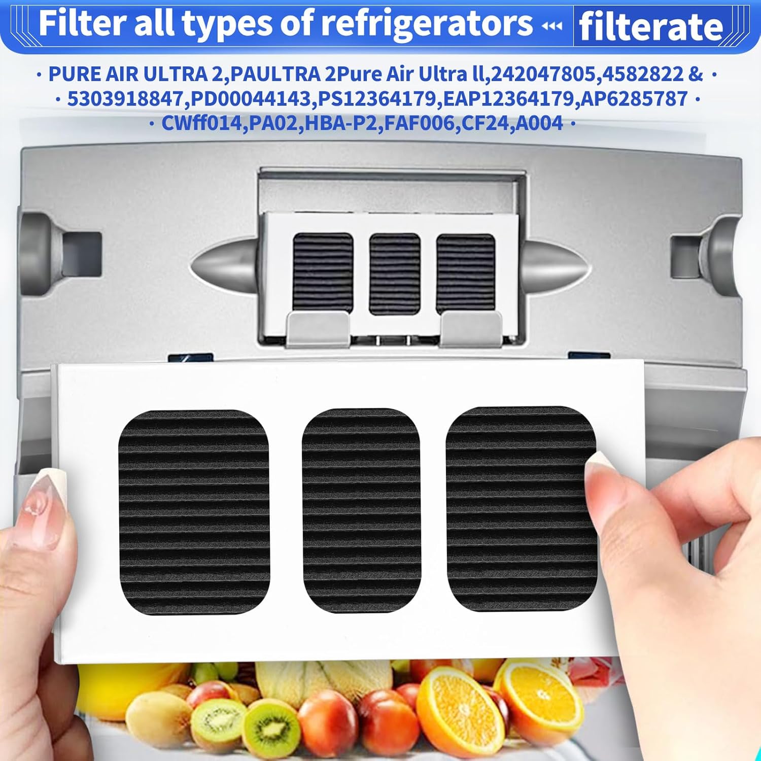Paquete de 4 filtros de aire Paultra2 para refrigerador Frigidaire PAULTRA2 Pure Air Ultra II filtro de aire para refrigerador, Electrolux Part