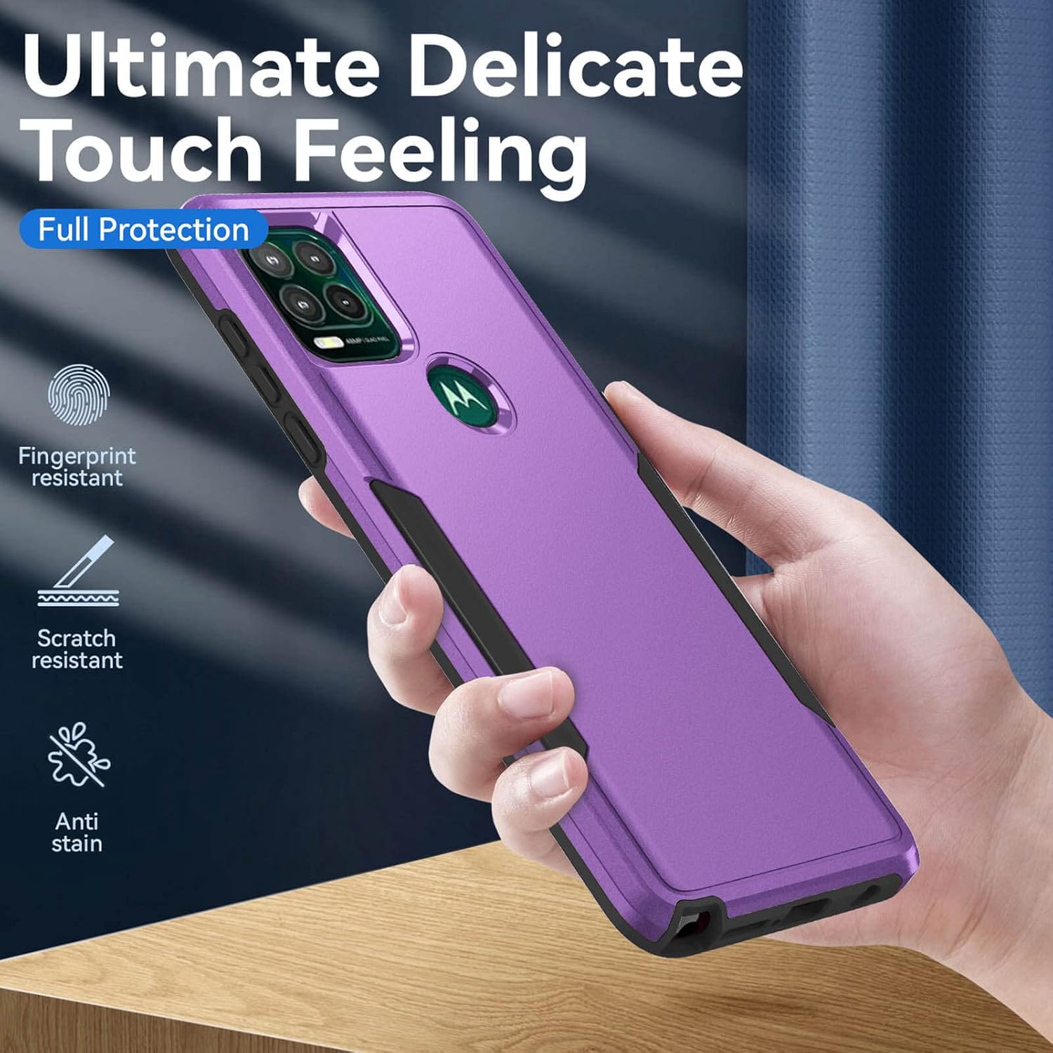 Funda compatible con Moto G Stylus 5G, parte trasera dura y diseño de TPU suave de doble capa, funda delgada, antiarañazos, protección de cuerpo