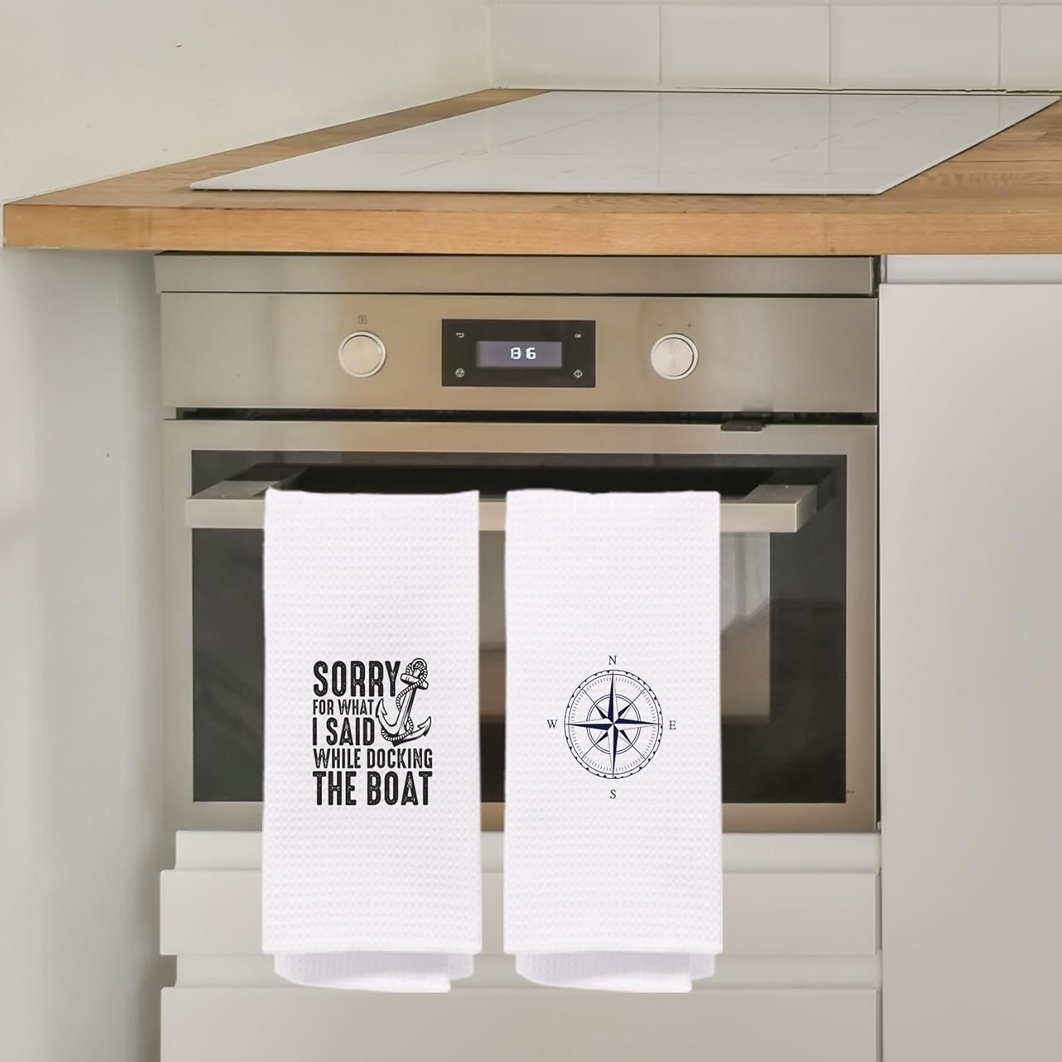 NEGIGA Toallas de cocina náuticas, toallas de barco, toallas de ancla, toallas de mano náuticas para regalos de marinero, regalos de capitán de