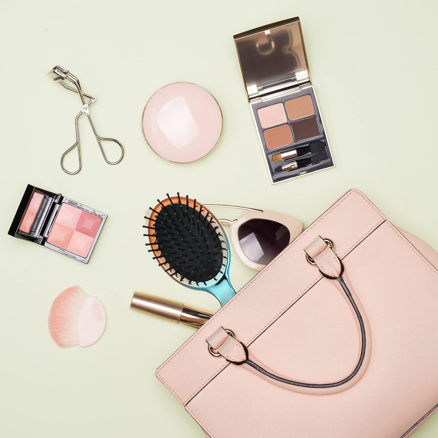 VOCOSTE Mini cepillo de pelo de viaje, cepillo desenredante de bolsillo degradado para cabello húmedo y seco, cepillo de viaje de tamaño pequeño