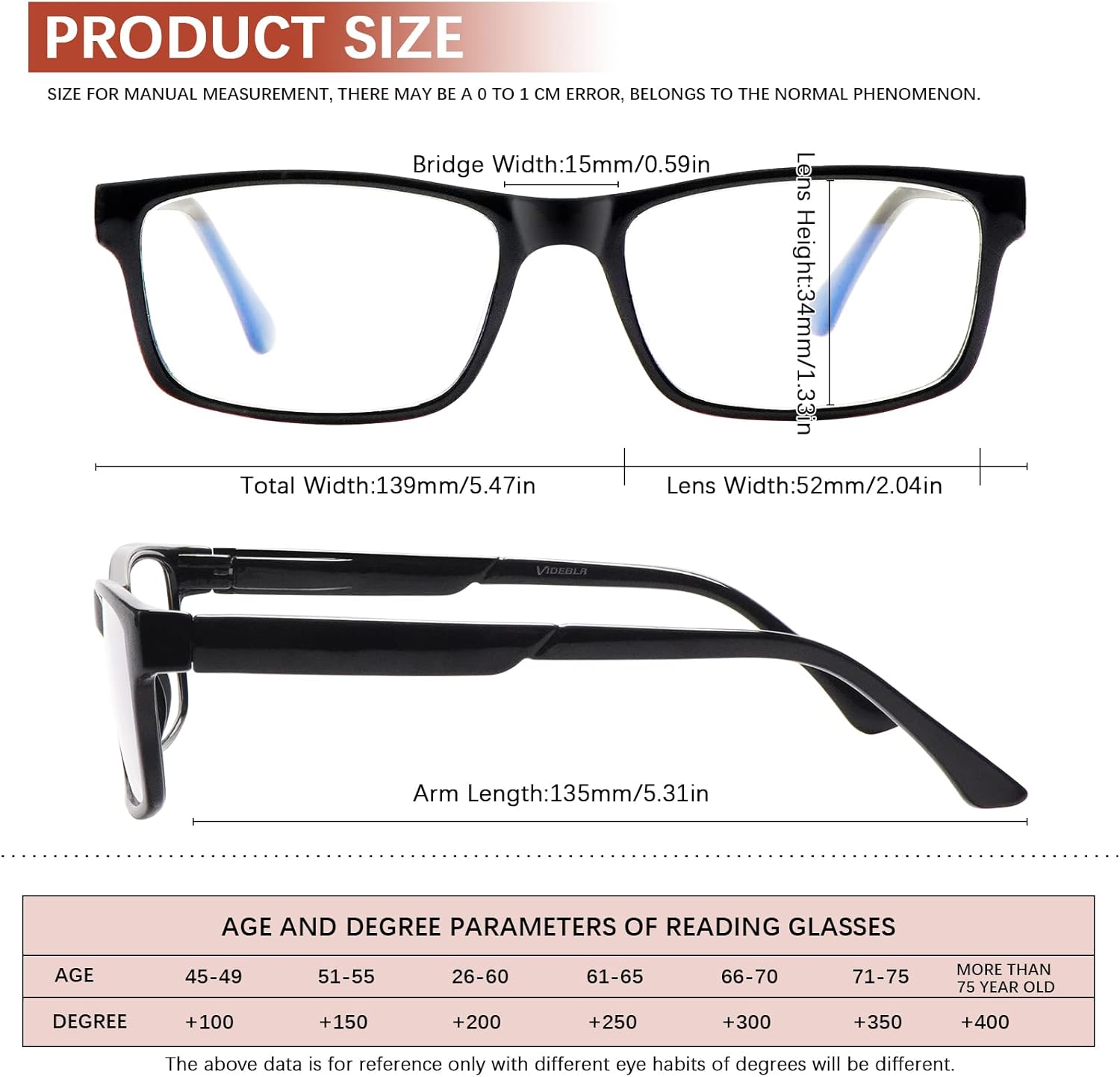 Ronecool Reading Glasses for WomenMen Blue Light Blocking, Computer Readers Anti Eye Strain Blocker Eyeglasses 6 Packs