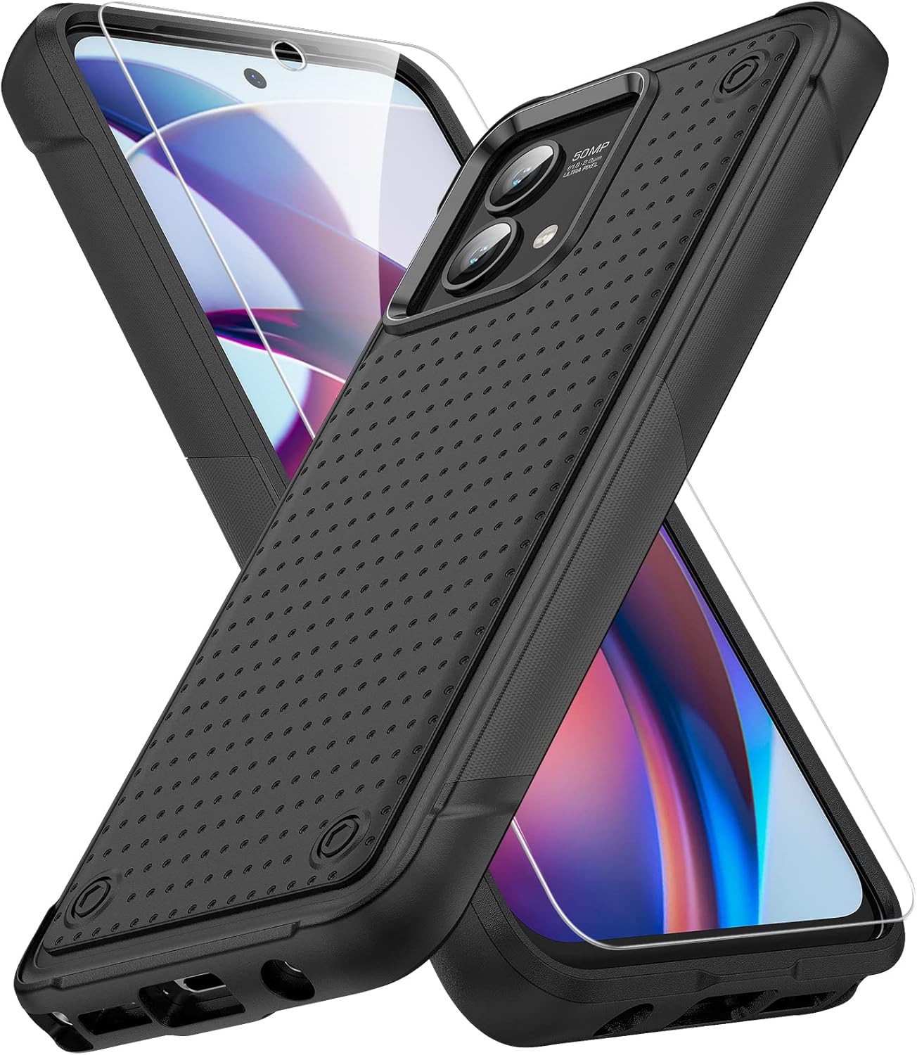Warsia Funda para Moto G Stylus 5G 2023, con protector de pantalla, probada contra caídas de grado militar, funda protectora resistente a prueba de