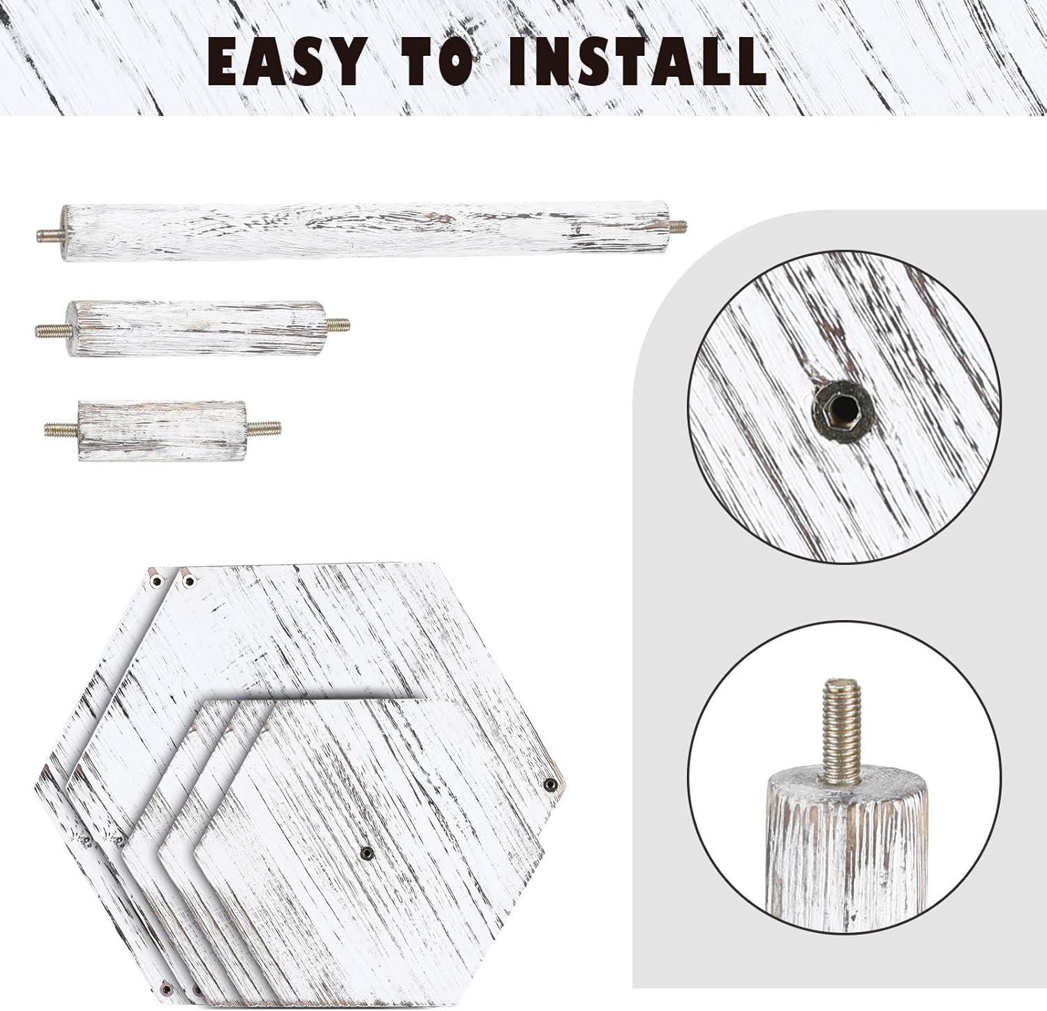 Uiifan Soporte hexagonal para cupcakes de 4 niveles, soporte hexagonal de madera para tartas, postres, cupcakes, torre de granja, bandeja