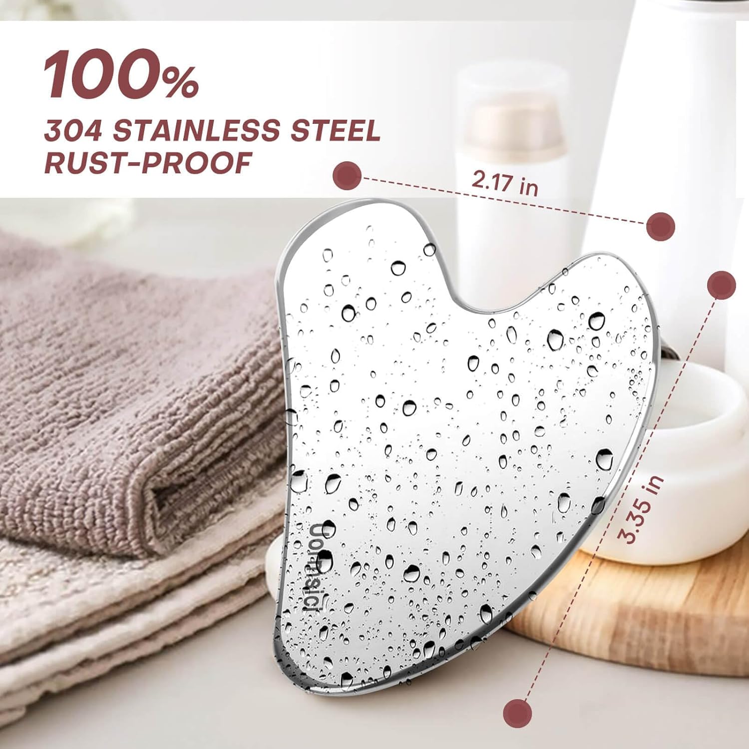 Herramientas faciales de metal Gua Sha, herramienta guasha para cara, herramienta Gua Sha 100% acero inoxidable 304, juego de guasha premium para