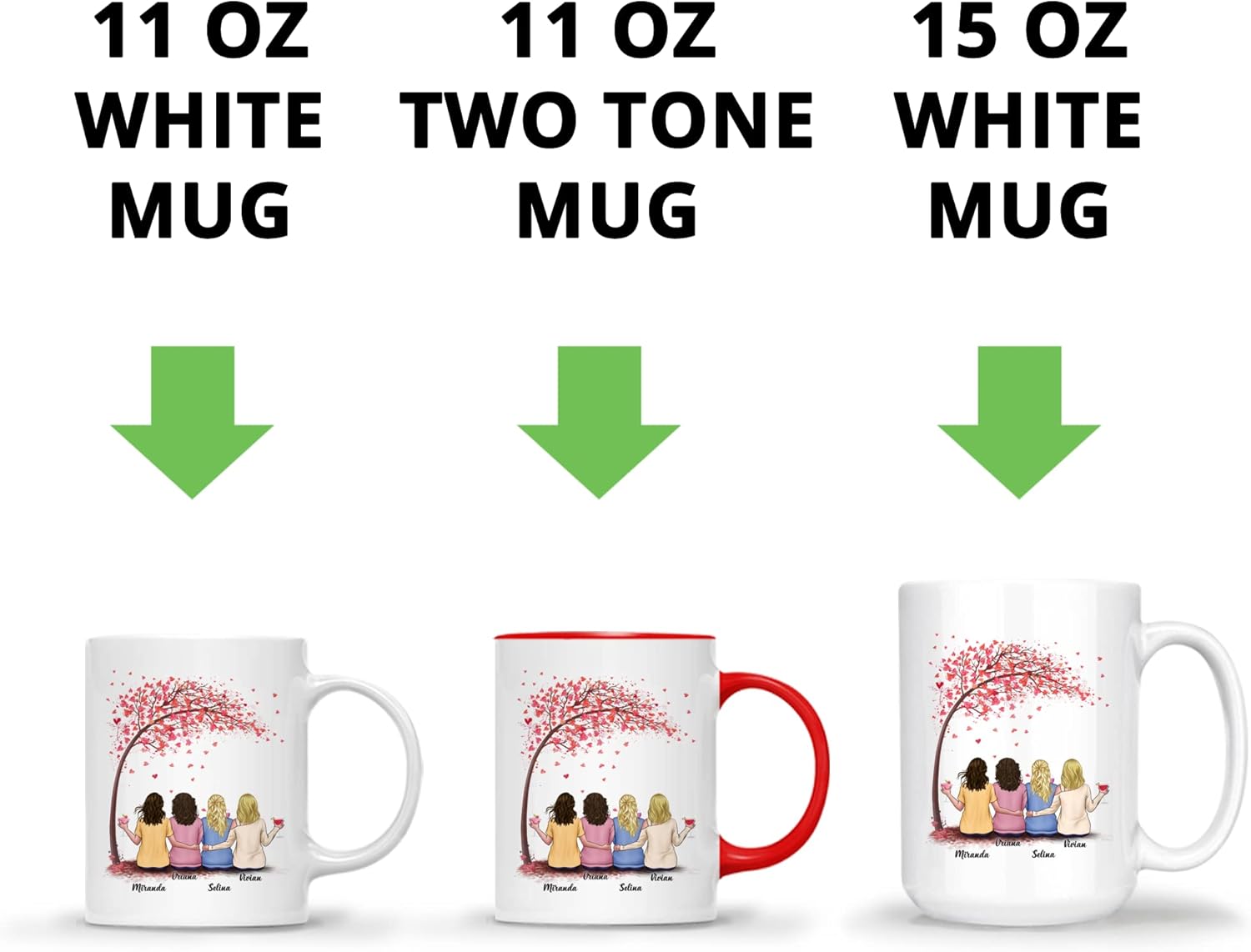 Gossby Taza personalizada para mejor amiga, regalo personalizado para mujeres con diseños, nombres, cumpleaños, regalo de taza de Navidad para