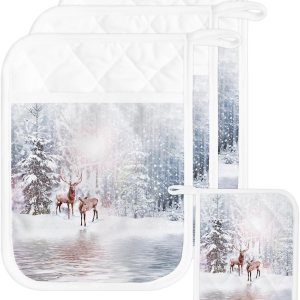 Juego de 3 agarraderas de tela de toalla con bolsillo para cocina, antideslizante y aislante de calor, guantes de horno gruesos para hornear, Juego de 3 agarraderas de tela de toalla con bolsillo para cocina, antideslizante y aislante de calor, guantes de horno gruesos para hornear,