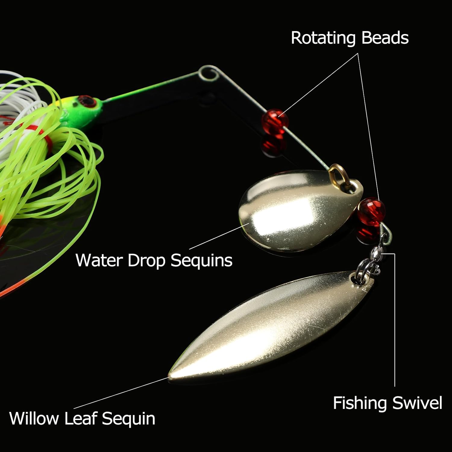 Goture Kit de cebos giratorios de pesca de lubina, señuelos duros, suaves y duros, señuelos giratorios, señuelos de pesca, señuelos de pesca de agua