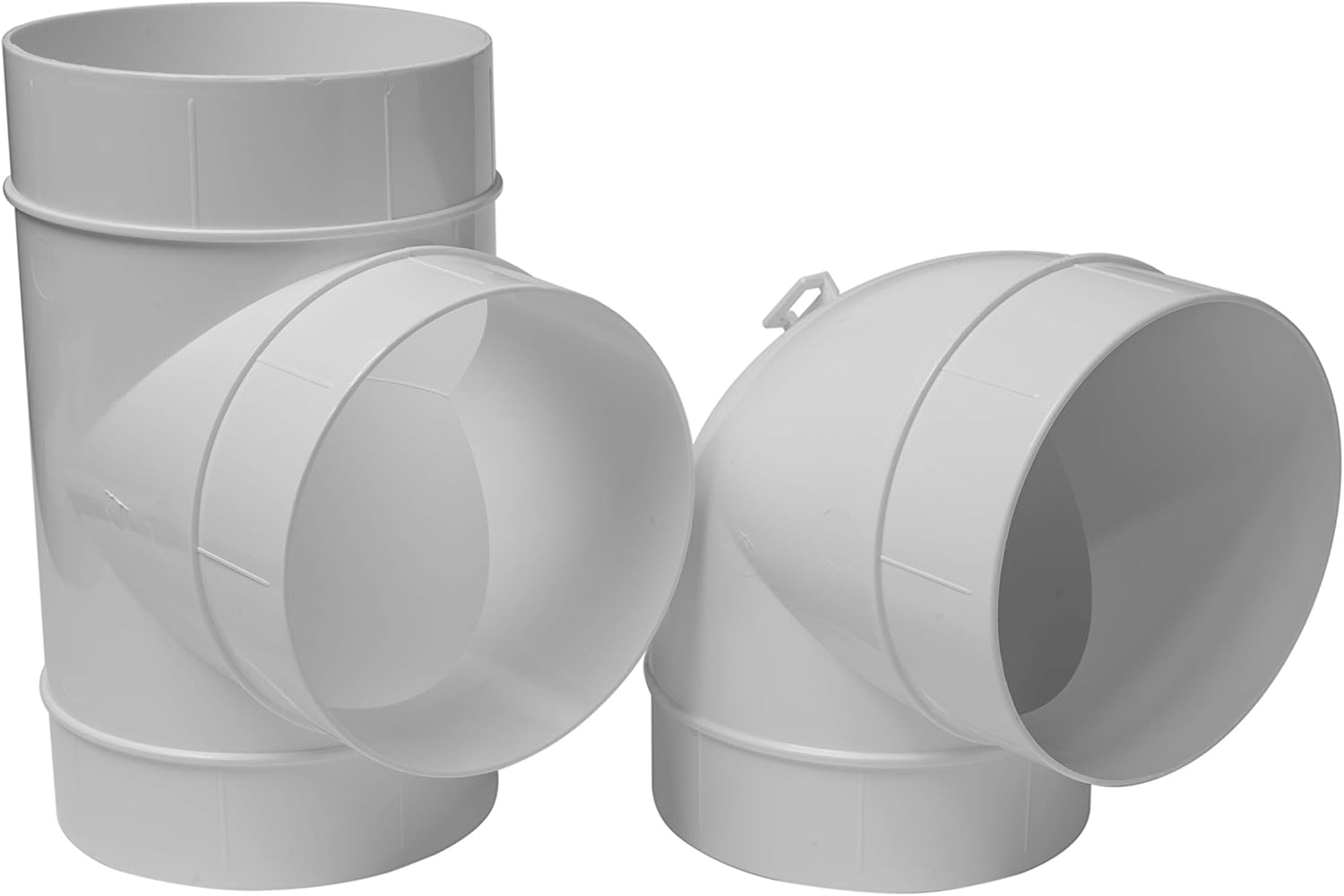 Vent Systems Conector de conducto de 4 pulgadas, adaptador de manguera de 3 víasdivisor para manguera, conector de tubería redonda en forma de T,