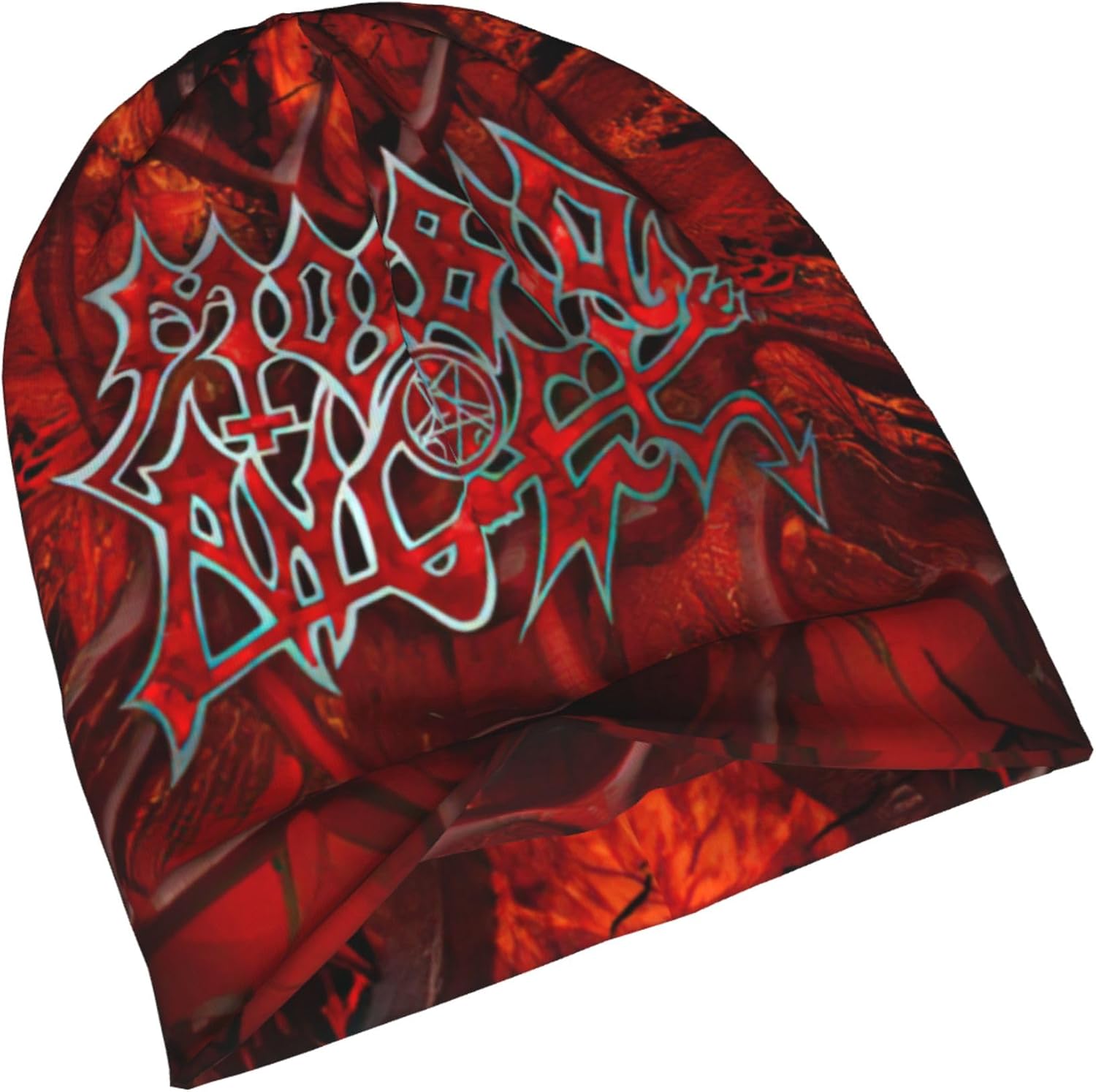 KyjsiUhyU Morbid – Gorros de ángel con banda de metal para hombres, mujeres y adolescentes  Moda delgada unisex Aldult Skull Knit Hat sombrero de