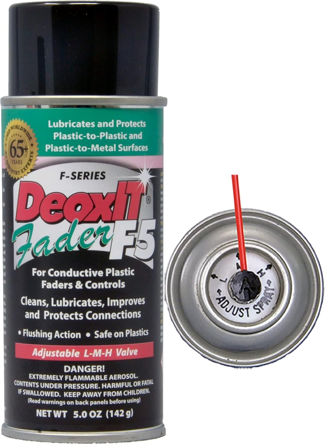 Lubricante CAIG DeoxIT FaderLube de 5 onzas y Hosa D100S-2 CAIG DeoxIT 100% limpiador de contacto en aerosol, 2 onzas