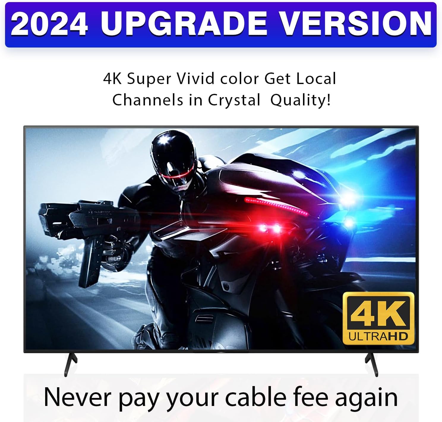 Antena de TV para exteriores de 120 millas de alcance compatible con recepción de canal 4K 1080P para antena digital HDTV, señal digital UHFVHF de
