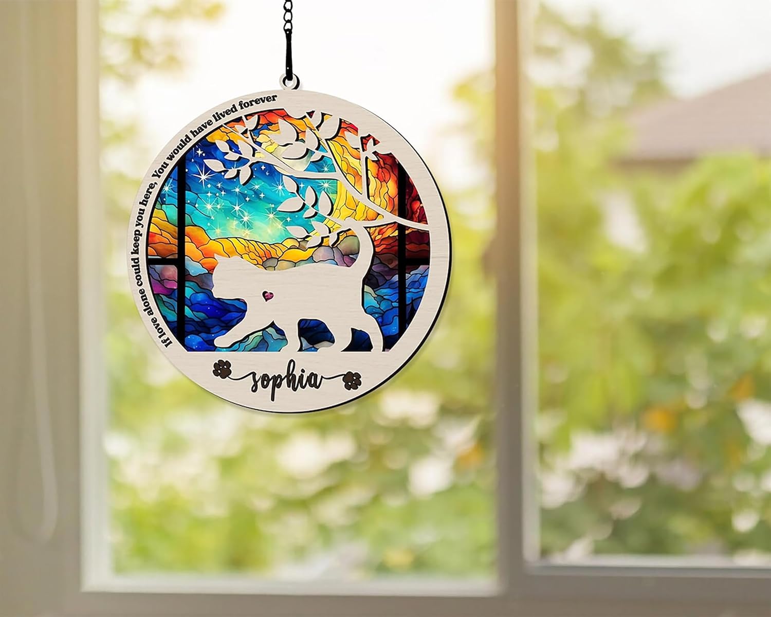 Atrapasoles conmemorativo para gatos, personalizado con fecha de nombre, atrapasoles de razas de gatos, atrapasoles para pérdida de mascotas,
