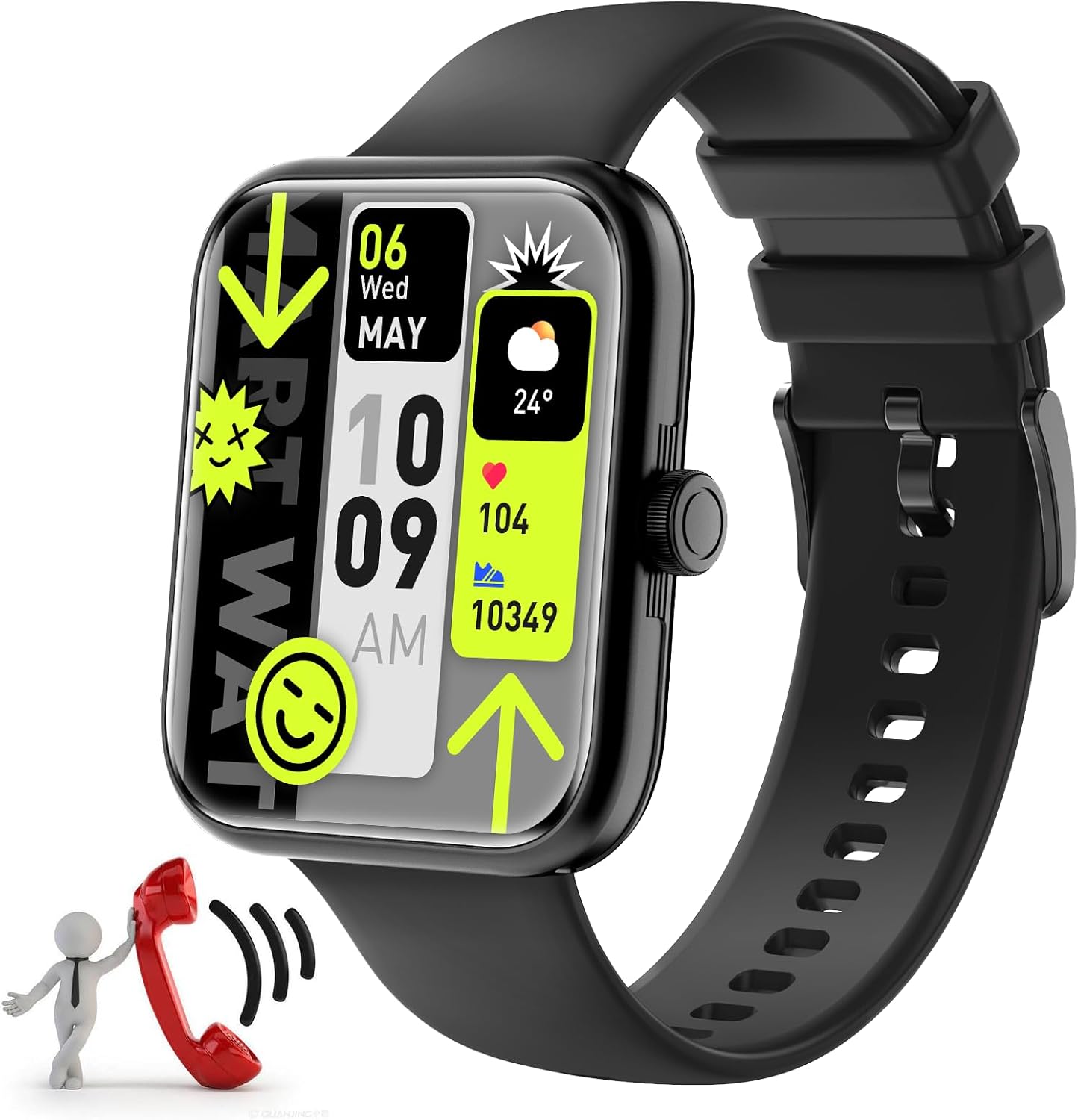 1.81″Smart Watch for Men Women with Bluetooth Call, Smartwatch for Android iOS Phone with Blood Oxygen Heart Rate Sleep Monitor, Fitness Tracker