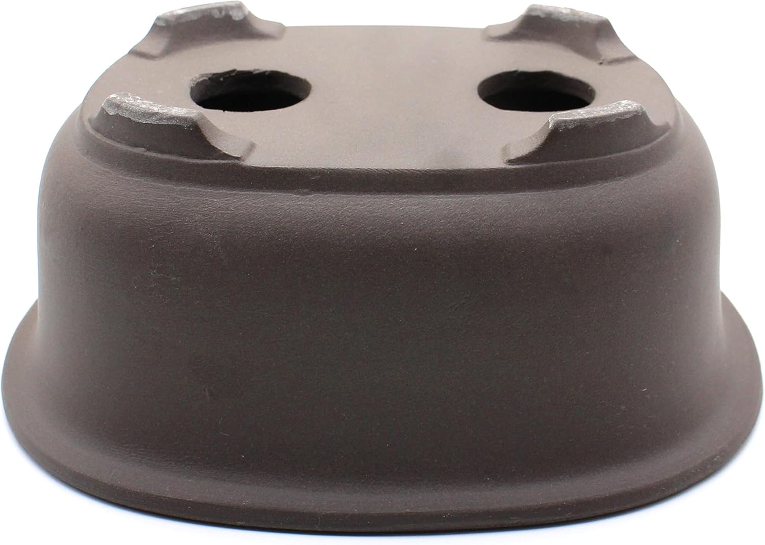 Bonsai Pot Seto-Yaki de cerámica ovalada con borde (6.5 pulgadas, sin esmaltar)