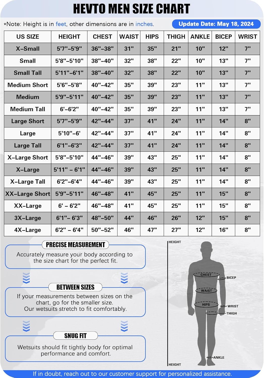 Hevto – Traje completo de neopreno para hombre, de 0.118 pulgadas, con manga larga y cierre en la espalda, mantiene el calor, para bucear, surfear,