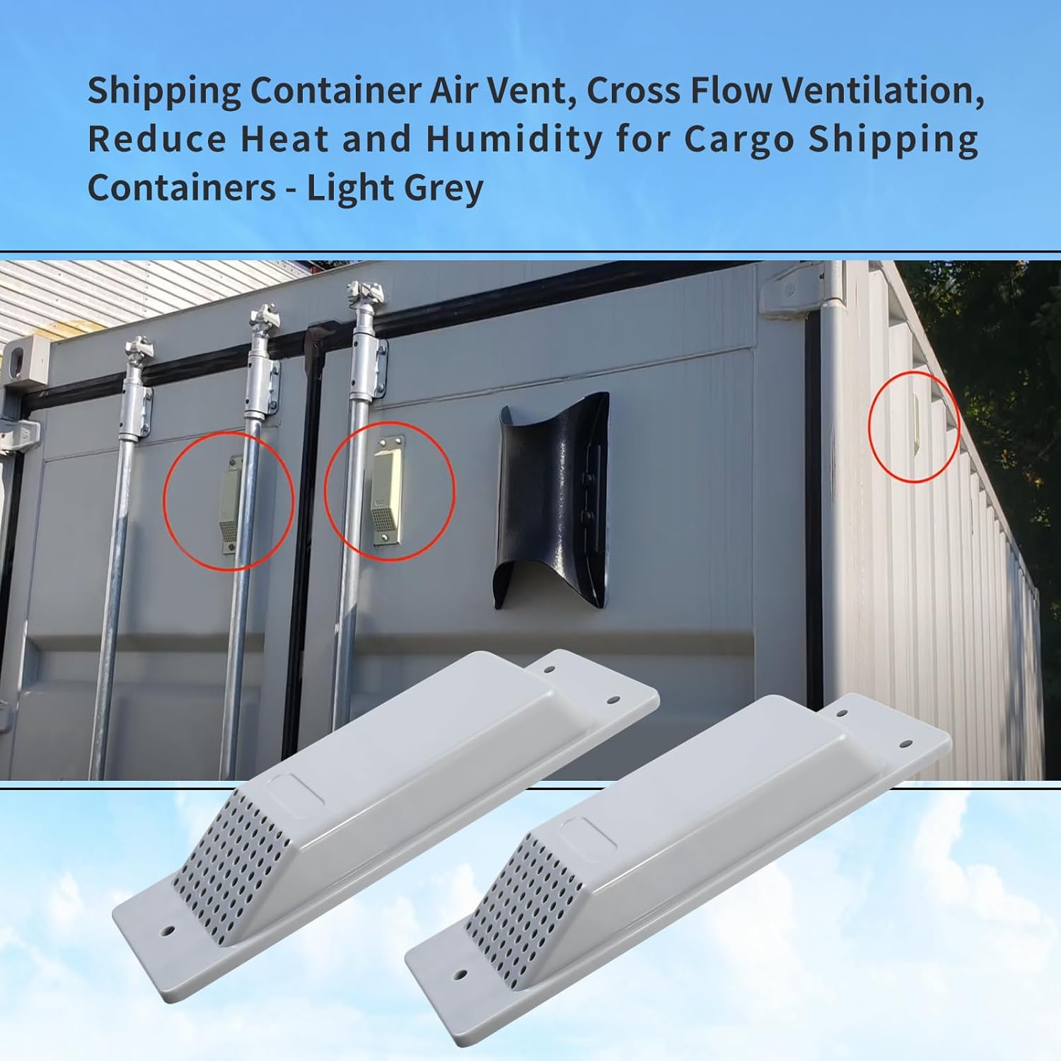Paquete de 8 contenedores de ventilación de aire, ventilación de flujo cruzado, reduce el calor y la humedad para contenedores de envío de carga,
