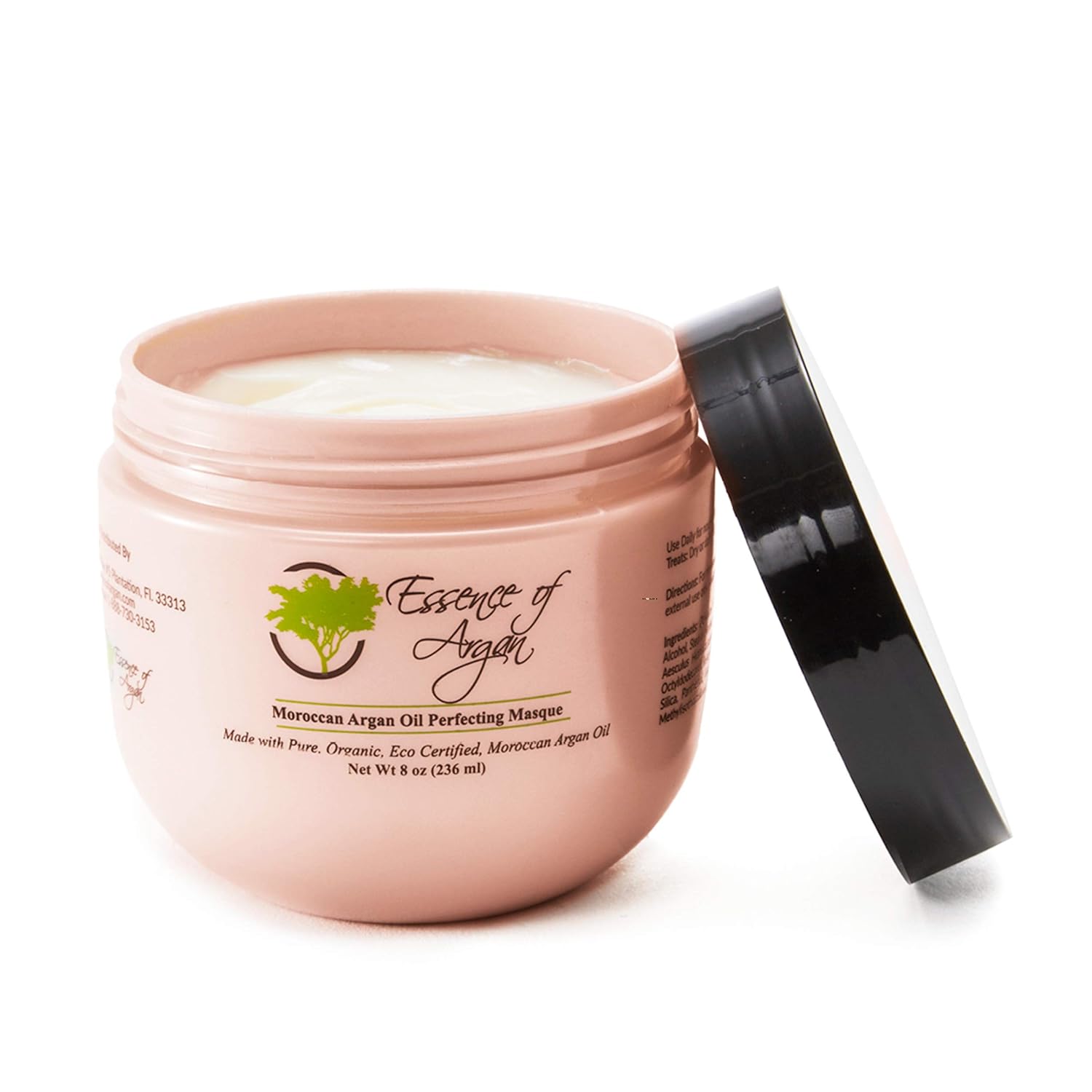 Essence Of Argan Mascarilla renovadora para el cabello con infusión de aceite de argán orgánico marroquí 100% puro, mascarilla hidratante para todo