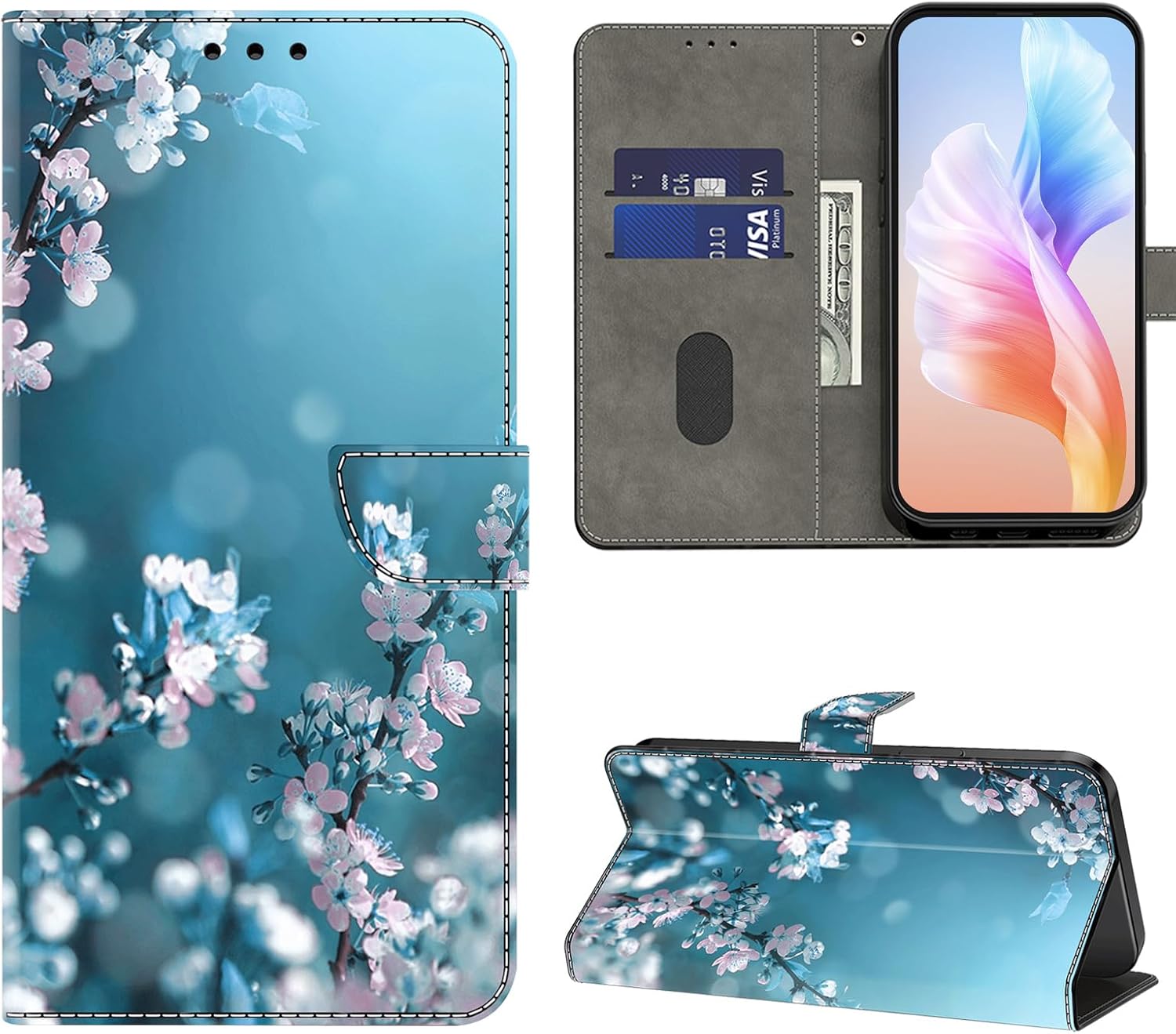 VODEFOX Funda tipo cartera para Samsung Galaxy S22 Ultra, funda protectora de piel sintética con tapa 3D con tarjetero y cierre magnético para