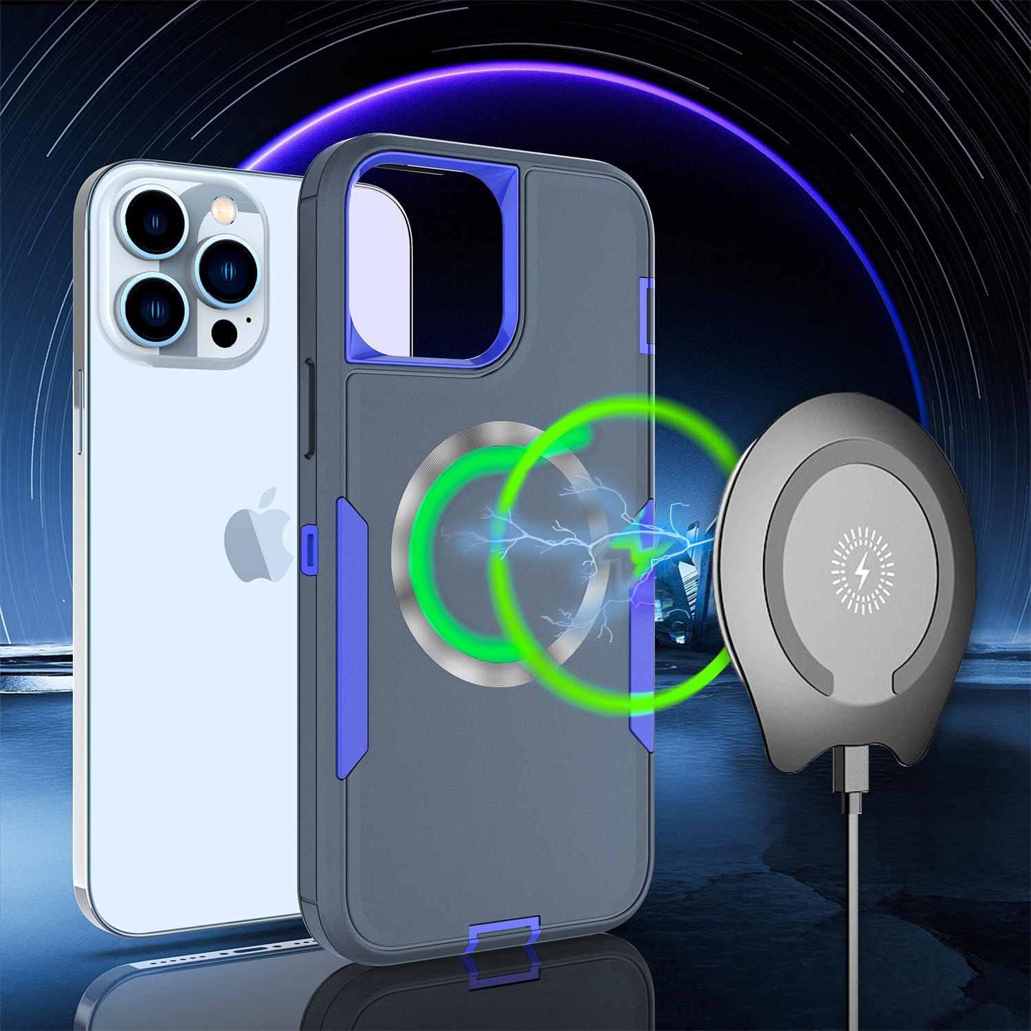 Funda magnética diseñada para iPhone 12 Pro Max, protección contra caídas resistente, compatible con MagSafe, a prueba de polvo, no se decolora, no