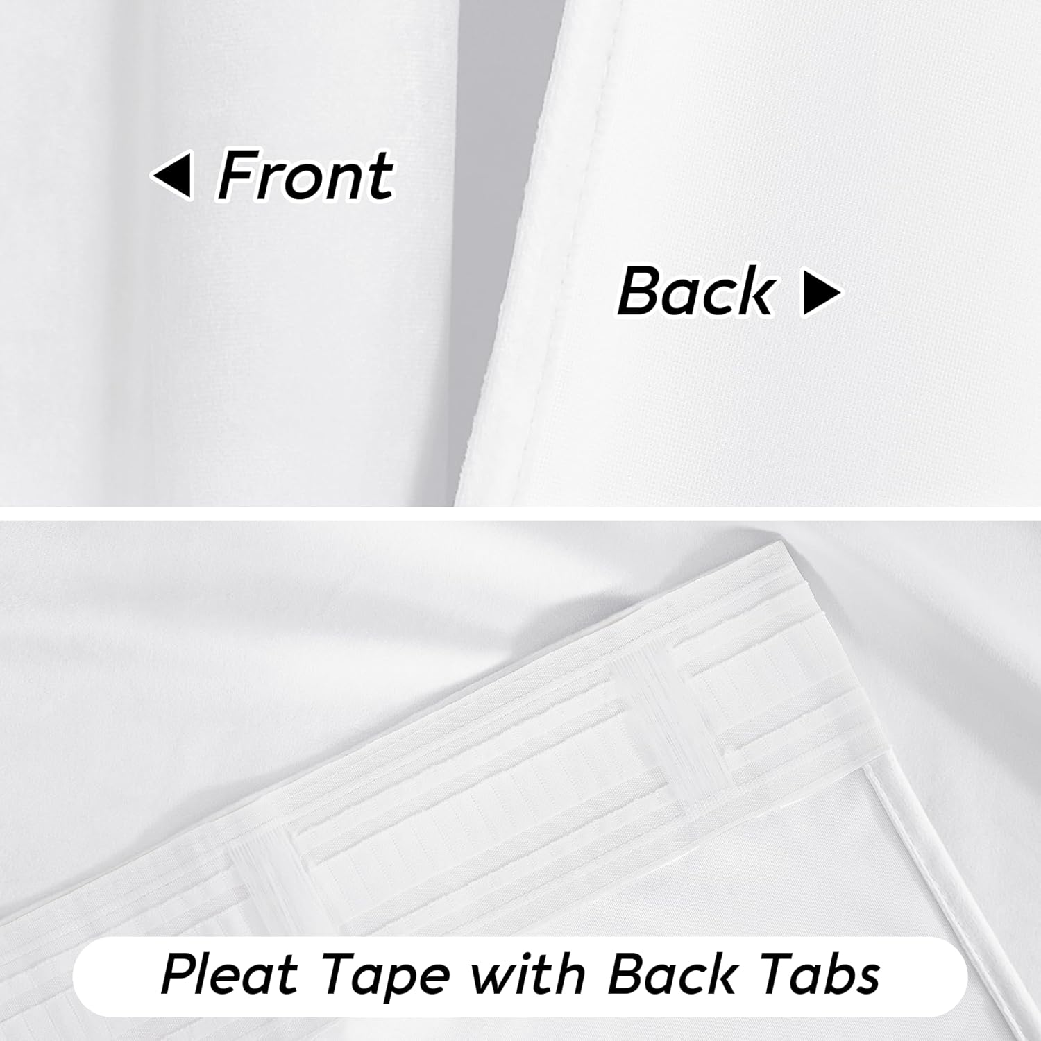 RYB HOME Cortinas de terciopelo blanco puro de 90 pulgadas para dormitorio, cortinas verticales reductoras de luz de lujo, decoración simple del