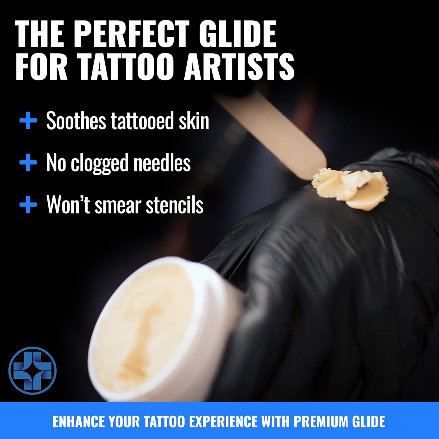 Saniderm Tattoo Glide, Crema hidratante de tatuaje premium (4 onzas)  Uso durante y después del proceso de tatuaje, hecho con ingredientes naturales