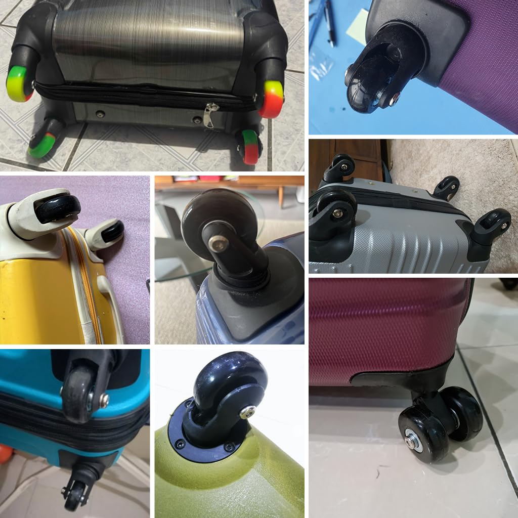 Juego de 4 ruedas de repuesto para maletas de equipaje de 1.969 in para maletín de carretilla, bolsas de viaje, ruedas de patinaje en línea, ruedas