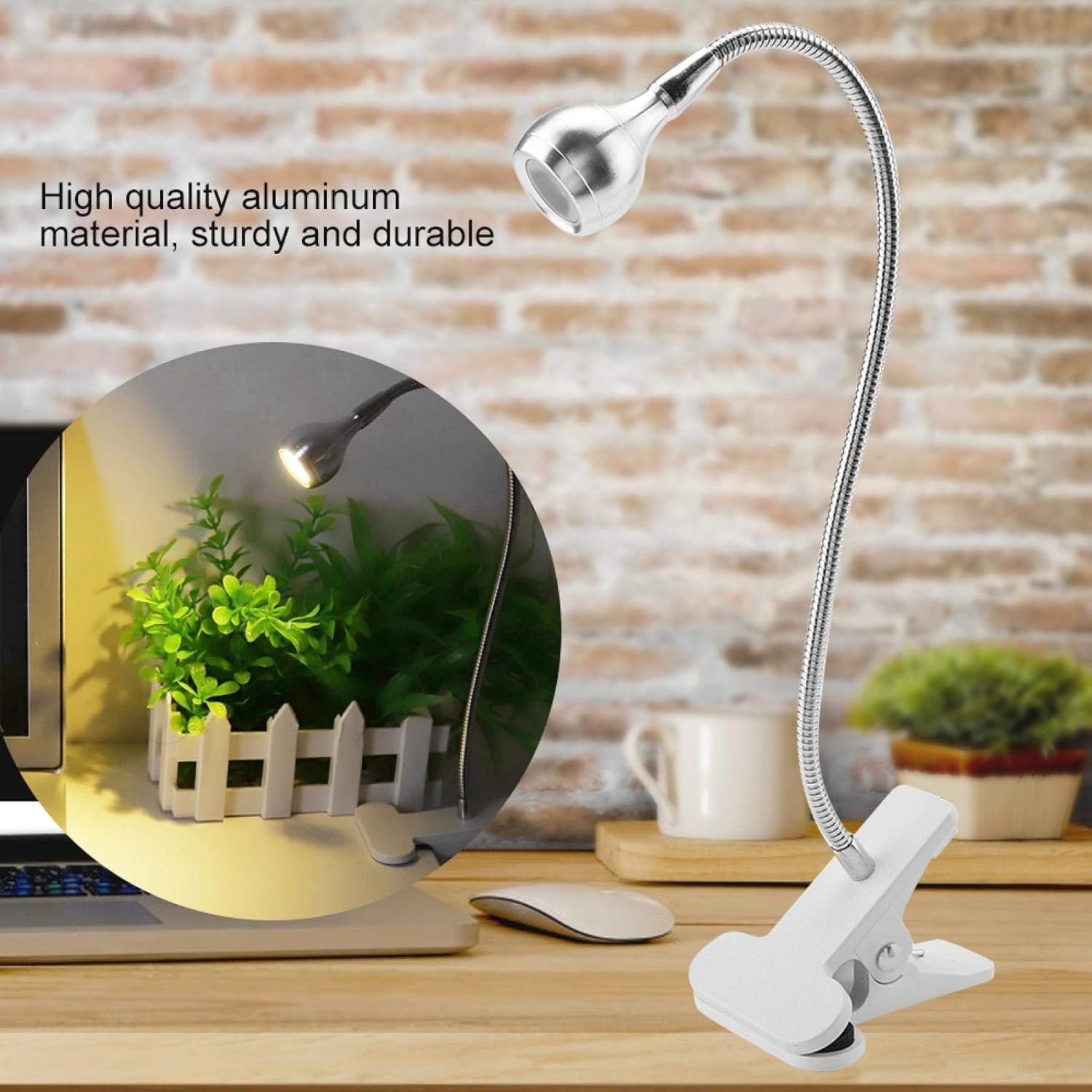 Mini lámpara de noche de escritorio con clip, luz LED USB de cuello de cisne para protección de ojos, lámpara de cabecera para estudio en casa