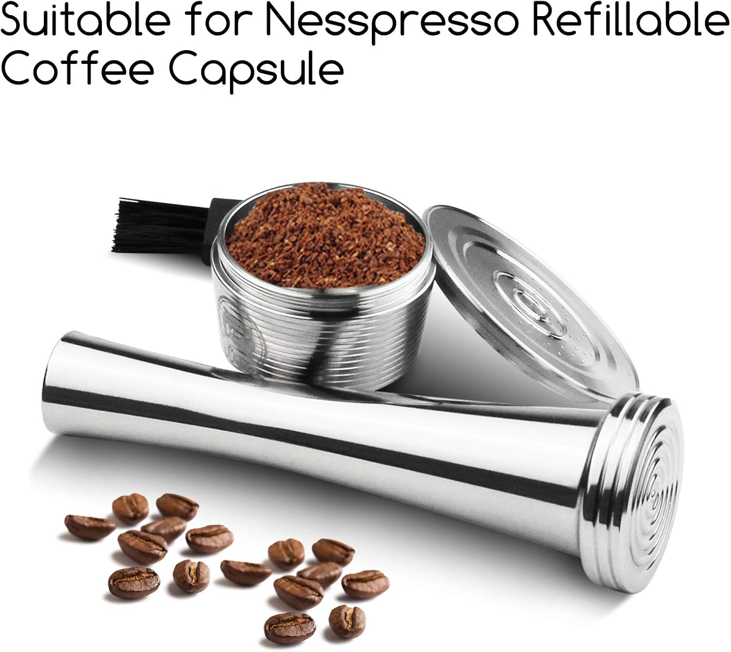 Tamper de café de 0.945 in para prensa de café Nespresso Acero inoxidable Plata Tamper Café Martillo sólido Suministros de cafetería, C-adecuado