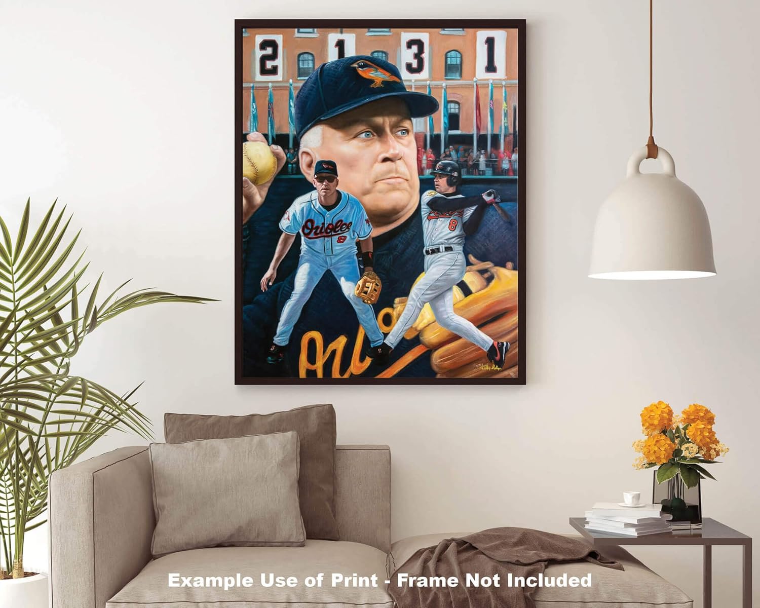 Cal Ripken Jr 3rd Base Short Stop Baltimore Orioles MLB Baseball Player HOF Hall of Fame Art Print 1AM3 on 24×30 matte paper