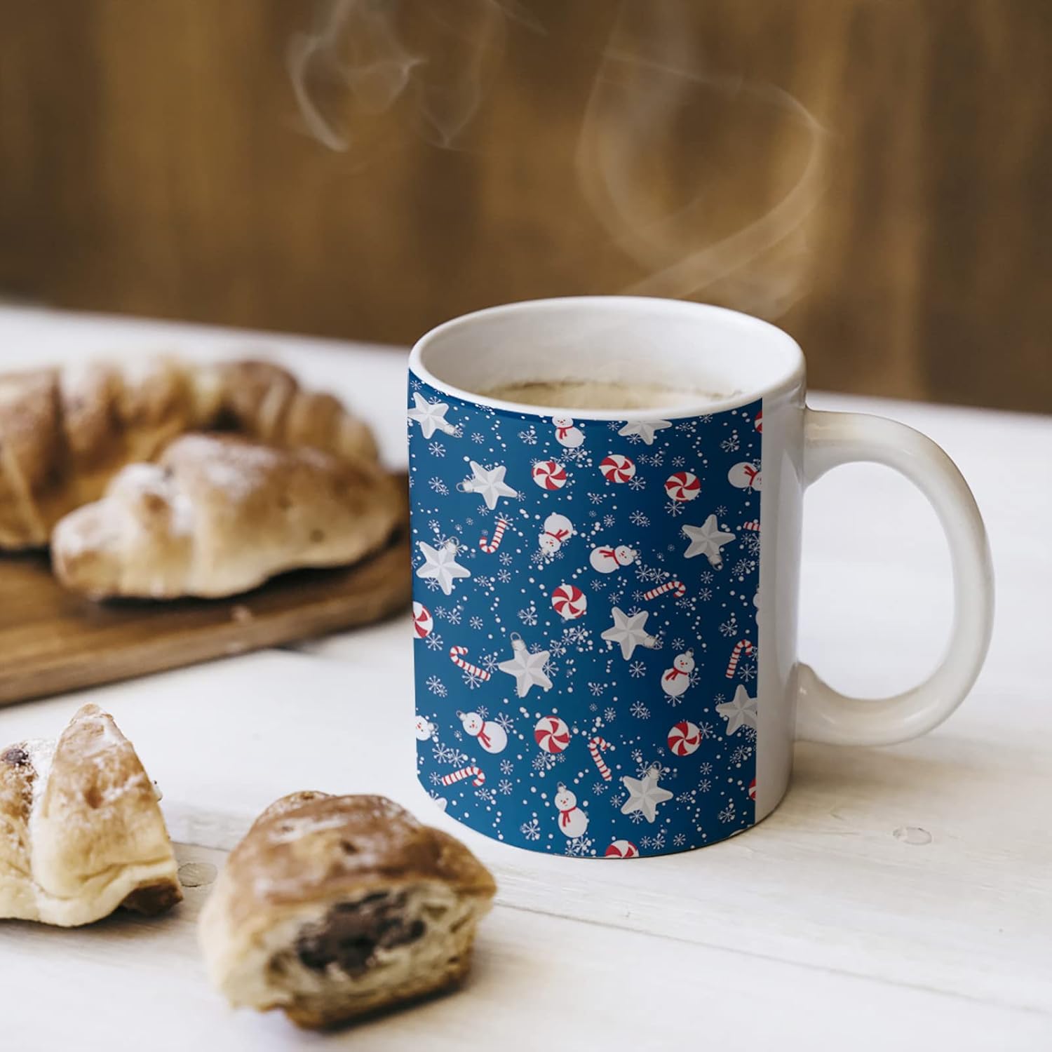 Taza de cerámica de 12 onzas para caféaguaté, taza de porcelana de Feliz Navidad e idea de regalo para el día de San Valentín, Acción de Gracias,