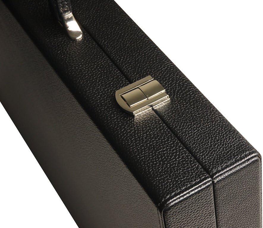 Juego de Backgammon Premium de 19 pulgadas, tamaño grande, tablero negro, puntos blancos y verdes