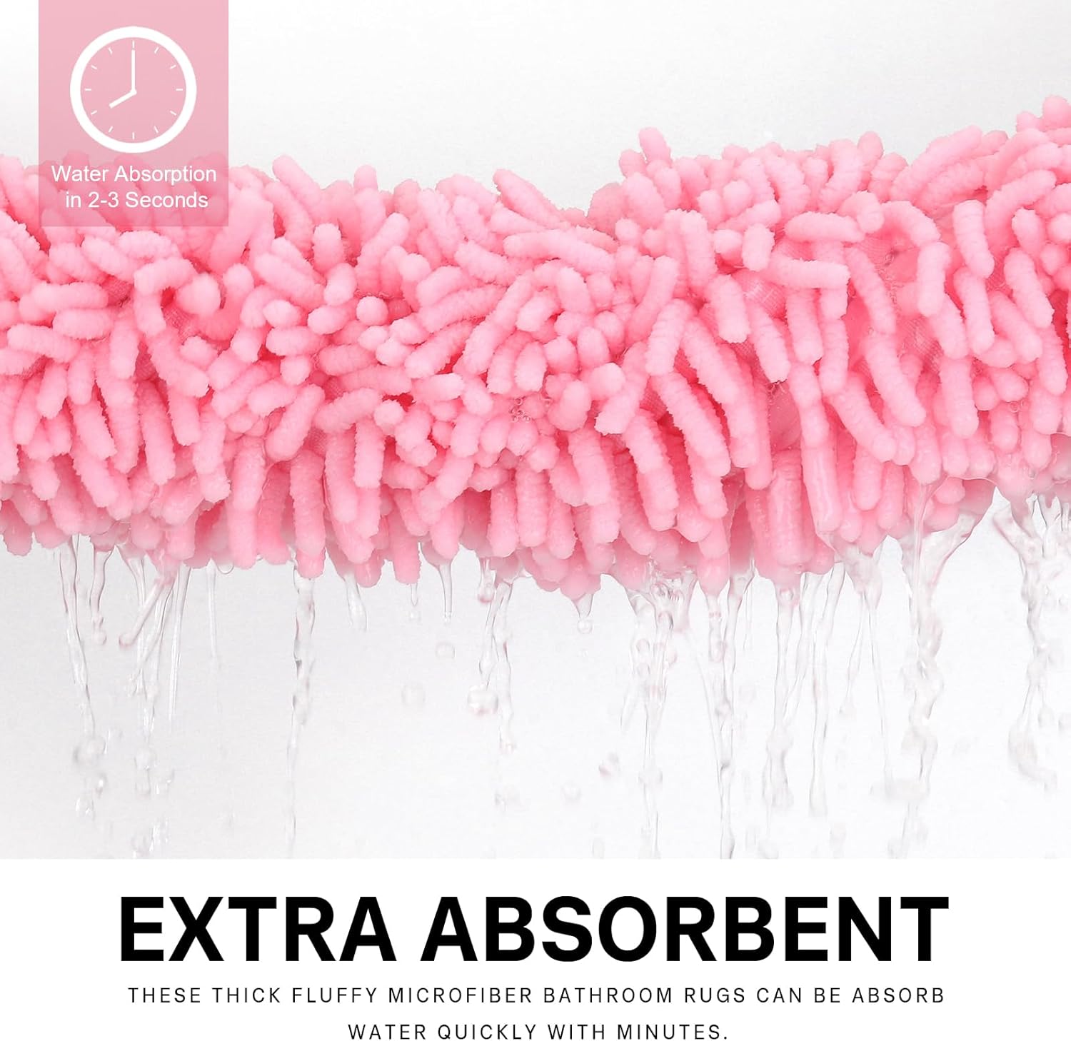 ZiYiJuan Tapetes para baño, tapetes de baño de felpilla de lujo súper absorbentes, duraderos, suaves, antideslizantes, lavables para bañera, ducha,