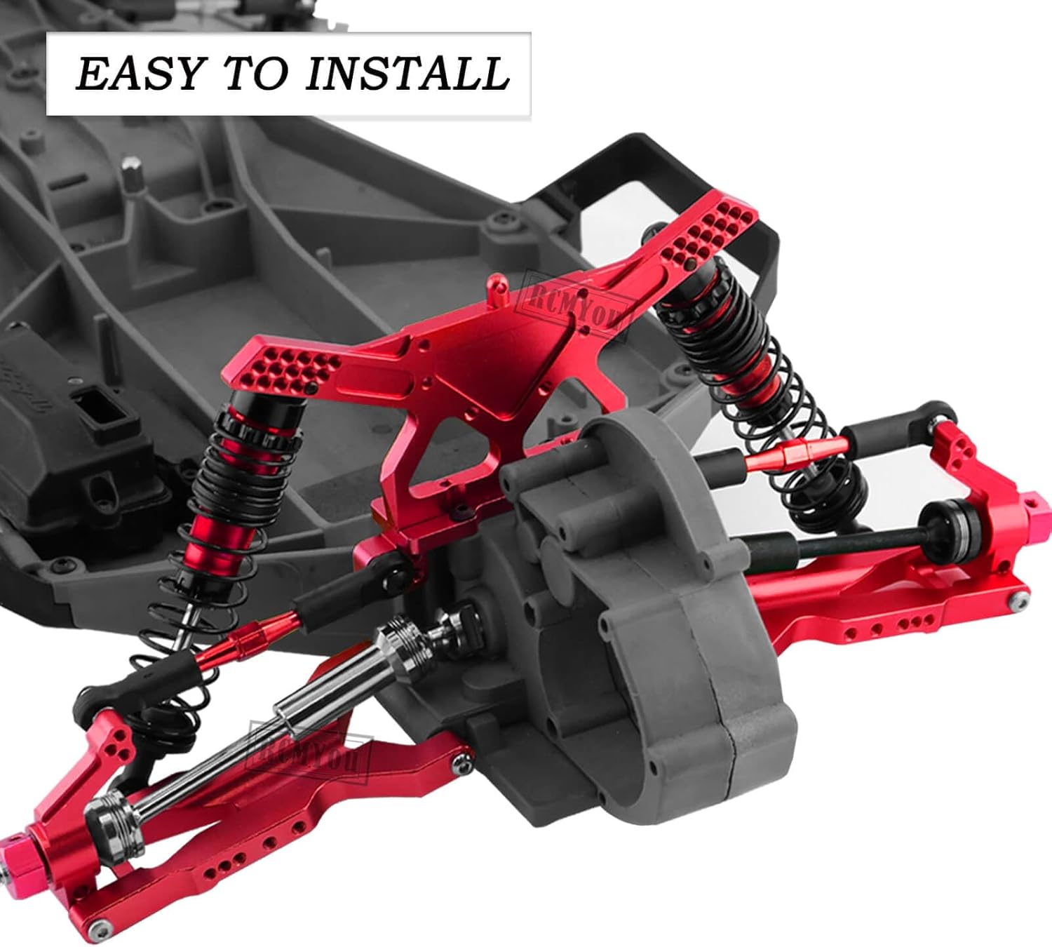 RCMYou Pieza de actualizaciones para 110 Slash 2WDSlash 2WD VXL, brazo de suspensión delantero trasero de aleación, bloque de ruedas, bloques de