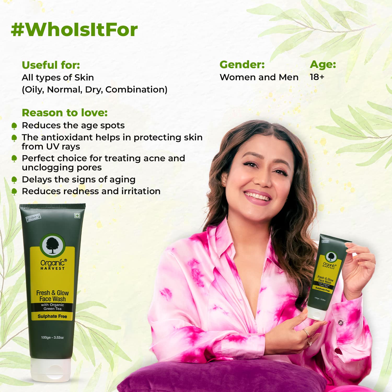Organic Harvest Jabón facial Youthful Glow azafrán y leche de avena  Para limpieza profunda  Elimina impurezas  Para hombres y mujeres  100%